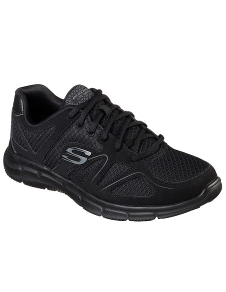 Skechers Satisfaction 58350-BBK Ανδρικά Αθλητικά Παπούτσια Running Μαύρα