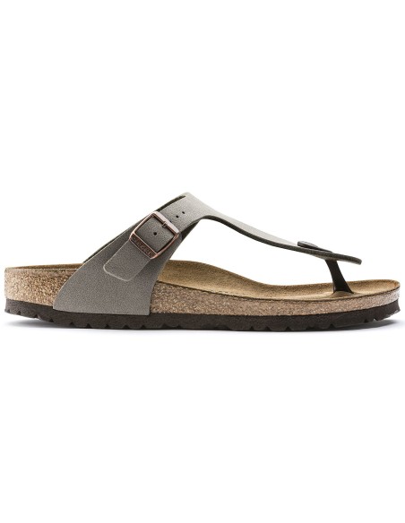 Men's gray Birkenstock Gizeh BirkoFlor Nubuck Stone regular wide 43391
