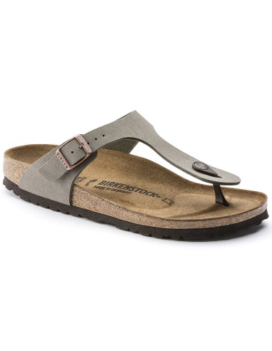 Men's gray Birkenstock Gizeh BirkoFlor Nubuck Stone regular 43391