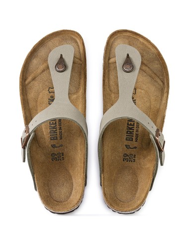 Men's gray Birkenstock Gizeh BirkoFlor Nubuck Stone regular wide 43391