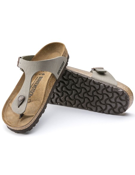 Men's gray Birkenstock Gizeh BirkoFlor Nubuck Stone regular 43391
