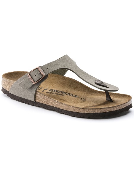 Birkenstock Gizeh Stone BirkoFlor narrow women's flipflops for narrow feet gray 0043393