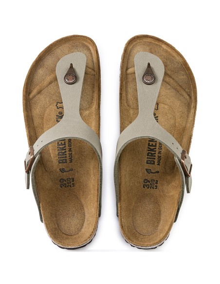 Birkenstock Gizeh Stone BirkoFlor narrow women's flipflops for narrow feet gray 0043393