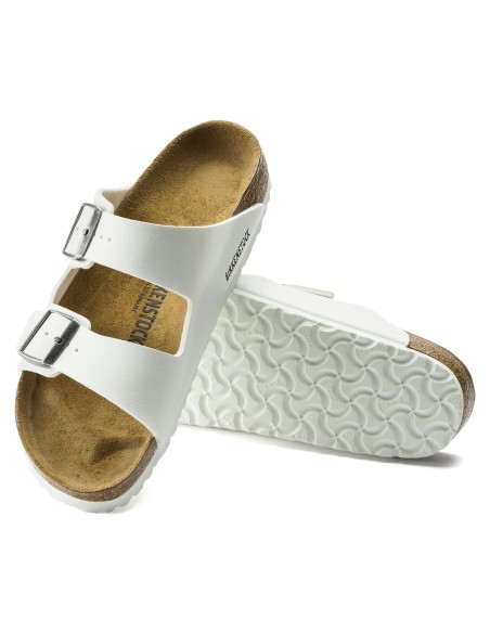 Birkenstock Arizona Birko-Flor Γυναικεία Σανδάλια σε Λευκό Χρώμα 0552683
