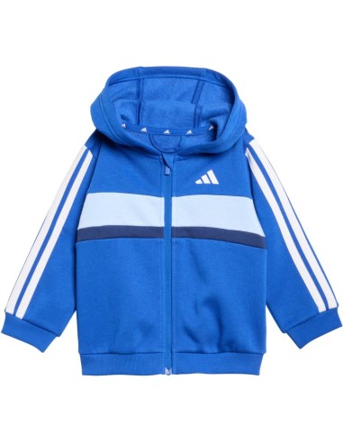 adidas Essentials Tiberio 3 Stripes Fleece Tracksuit for Kids Blue KC6004