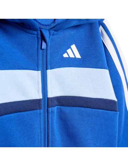 adidas Essentials Tiberio 3 Stripes Fleece Tracksuit for Kids Blue KC6004