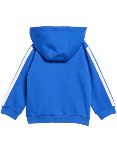 adidas Essentials Tiberio 3 Stripes Fleece Tracksuit for Kids Blue KC6004