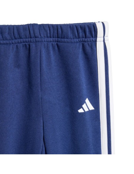 adidas Essentials Tiberio 3 Stripes Fleece Tracksuit for Kids Blue KC6004