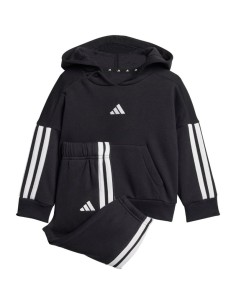 adidas Essentials Joggers 3 Stripes Fleece Hoodie Tracksuit for Kids Black JD6484