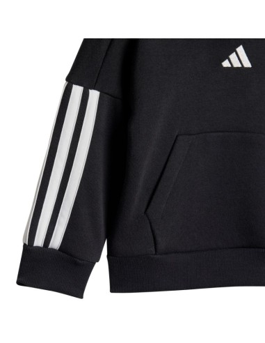 adidas Essentials Joggers 3 Stripes Fleece Hoodie Tracksuit for Kids Black JD6484