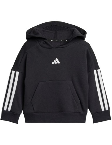 adidas Essentials Joggers 3 Stripes Fleece Hoodie Tracksuit for Kids Black JD6484