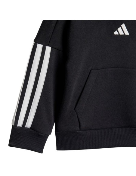 adidas Essentials Joggers 3 Stripes Fleece Hoodie Tracksuit for Kids Black JD6484