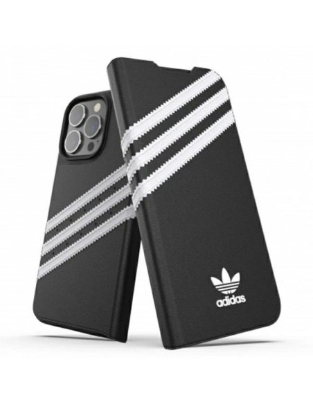 Adidas OR Booklet Case PU for iPhone 13 Pro iPhone 13 Black and White
