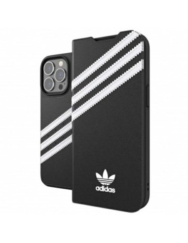 Adidas OR Booklet Case PU for iPhone 13 Pro iPhone 13 Black and White