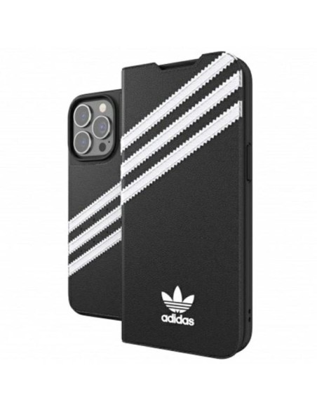 Adidas OR Booklet Case PU for iPhone 13 Pro iPhone 13 Black and White