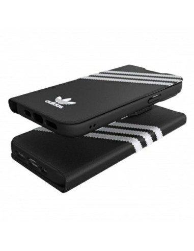 Adidas OR Booklet Case PU for iPhone 13 Pro iPhone 13 Black and White