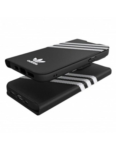 Adidas OR Booklet Case PU for iPhone 13 Pro iPhone 13 Black and White