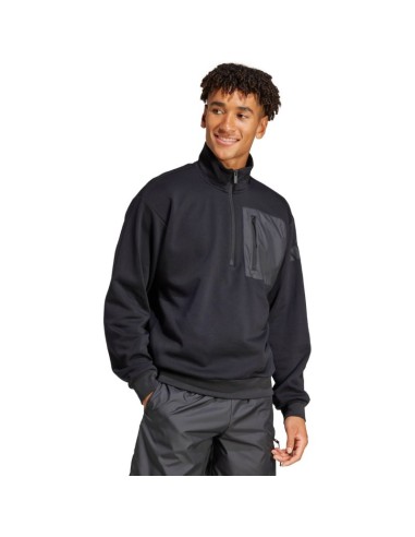 Men's adidas City Escape Fleece HalfZip GD Sweatshirt Black JF3290