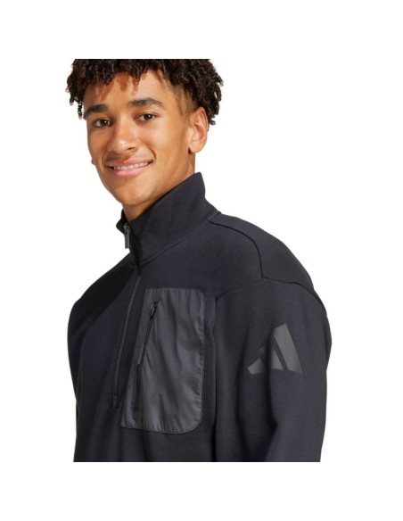 Men's adidas City Escape Fleece HalfZip GD Sweatshirt Black JF3290