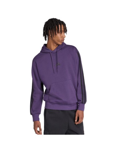 Men's adidas Essentials 3Stripes Fleece Sweatshirt Purple JX0740