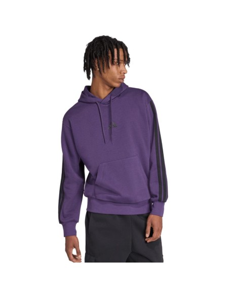Men's adidas Essentials 3Stripes Fleece Sweatshirt Purple JX0740