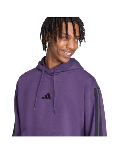 Men's adidas Essentials 3Stripes Fleece Sweatshirt Purple JX0740