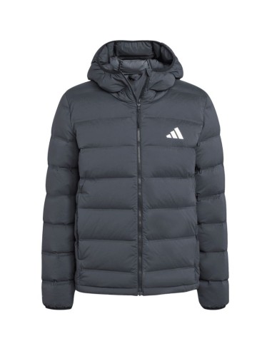 Men's adidas Helionic Climawarm Stretch Hooded Down Jacket Black JN2114