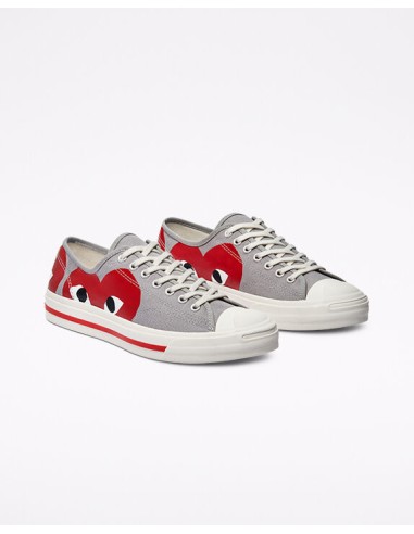 Converse Jack Purcell CDG Play Grey Red 171260C