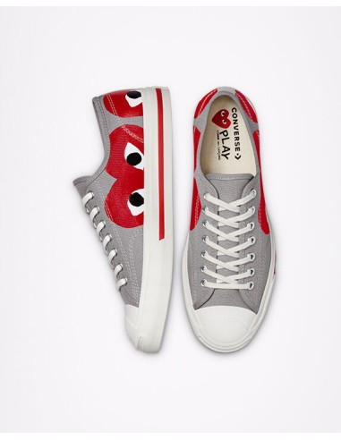 Converse Jack Purcell CDG Play Grey Red 171260C