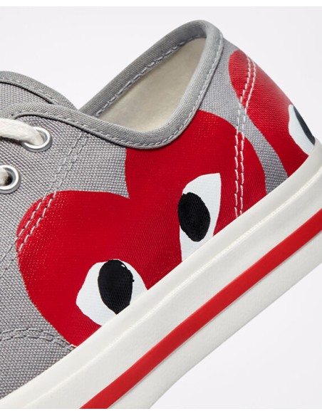 Converse Jack Purcell CDG Play Grey Red 171260C