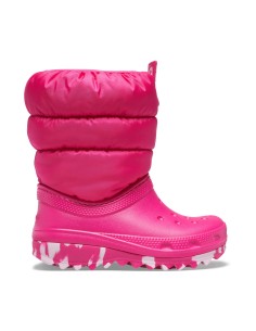 Crocs Classic Neo Puff Παιδικά Μποτάκια Χιονιού Φούξια 207683-6X0