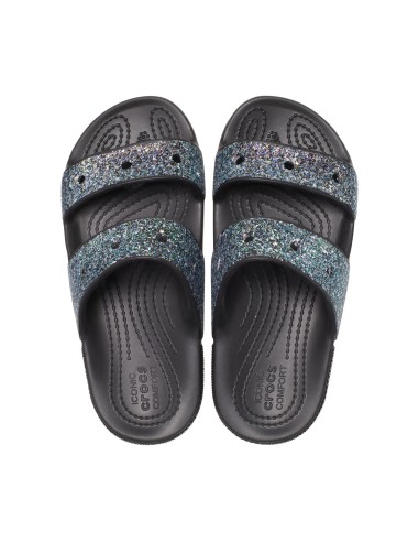 Crocs Παιδικά Ανατομικά Παπουτσάκια Θαλάσσης Glitter 207788-0C4 Μαύρα