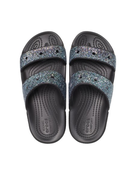 Crocs Παιδικά Ανατομικά Παπουτσάκια Θαλάσσης Glitter 207788-0C4 Μαύρα