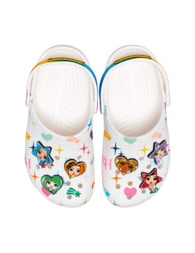 Crocs Παιδικά Σαμπό Θαλάσσης Rainbow High 208117-90H Λευκά