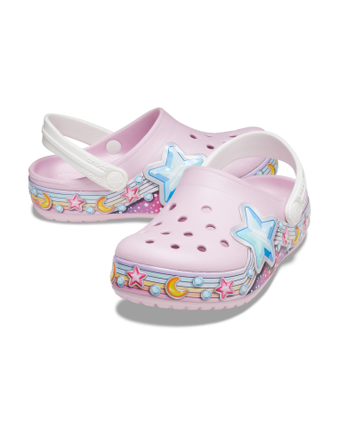 Crocs Παιδικά Ανατομικά Σαμπό Θαλάσσης Fun Lab Star Band 207075-6GD Ροζ