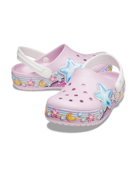 Crocs Παιδικά Ανατομικά Σαμπό Θαλάσσης Fun Lab Star Band 207075-6GD Ροζ