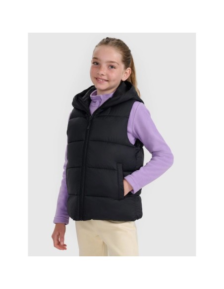 Children's down vest with synthetic filling 4F 4FJRAW25TVJAU33120S