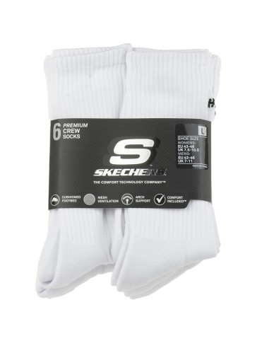 Skechers 6pk Core Crew LG Socks S118220WHT