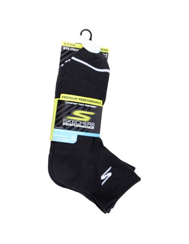 Skechers 3pk Mens Qtr Prem Basic Socks S119050HBLK