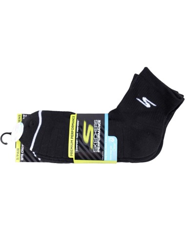 Skechers 3pk Mens Qtr Prem Basic Socks S119050HBLK