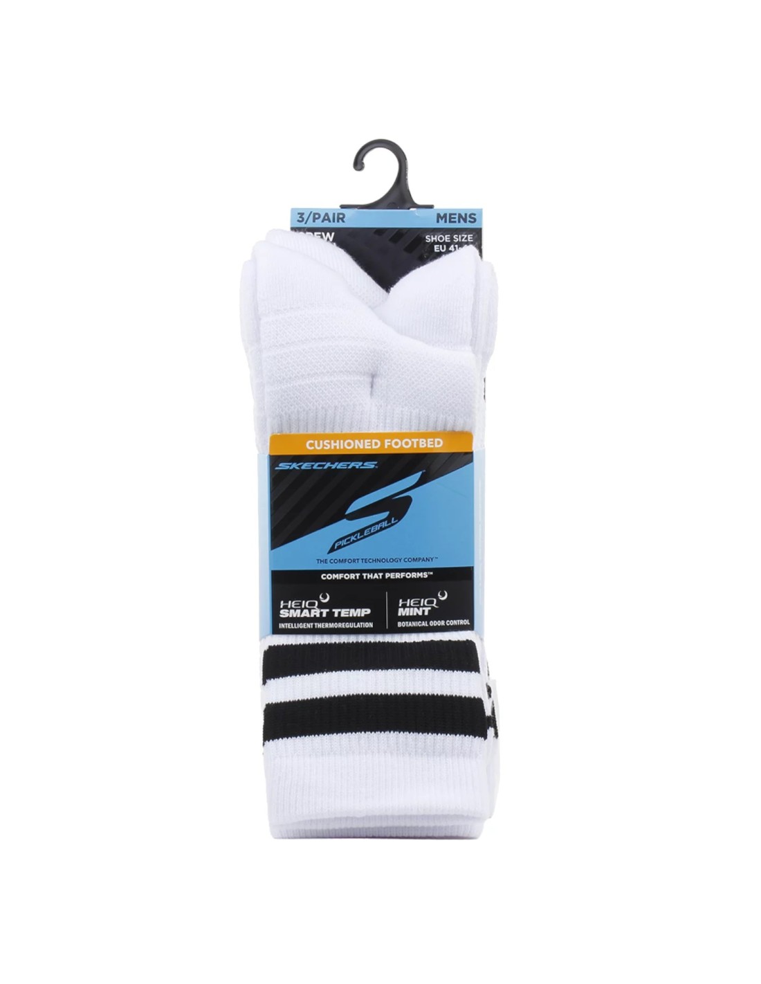 Skechers 3pk Mens PF PBall Crew Socks S01373HPWBK