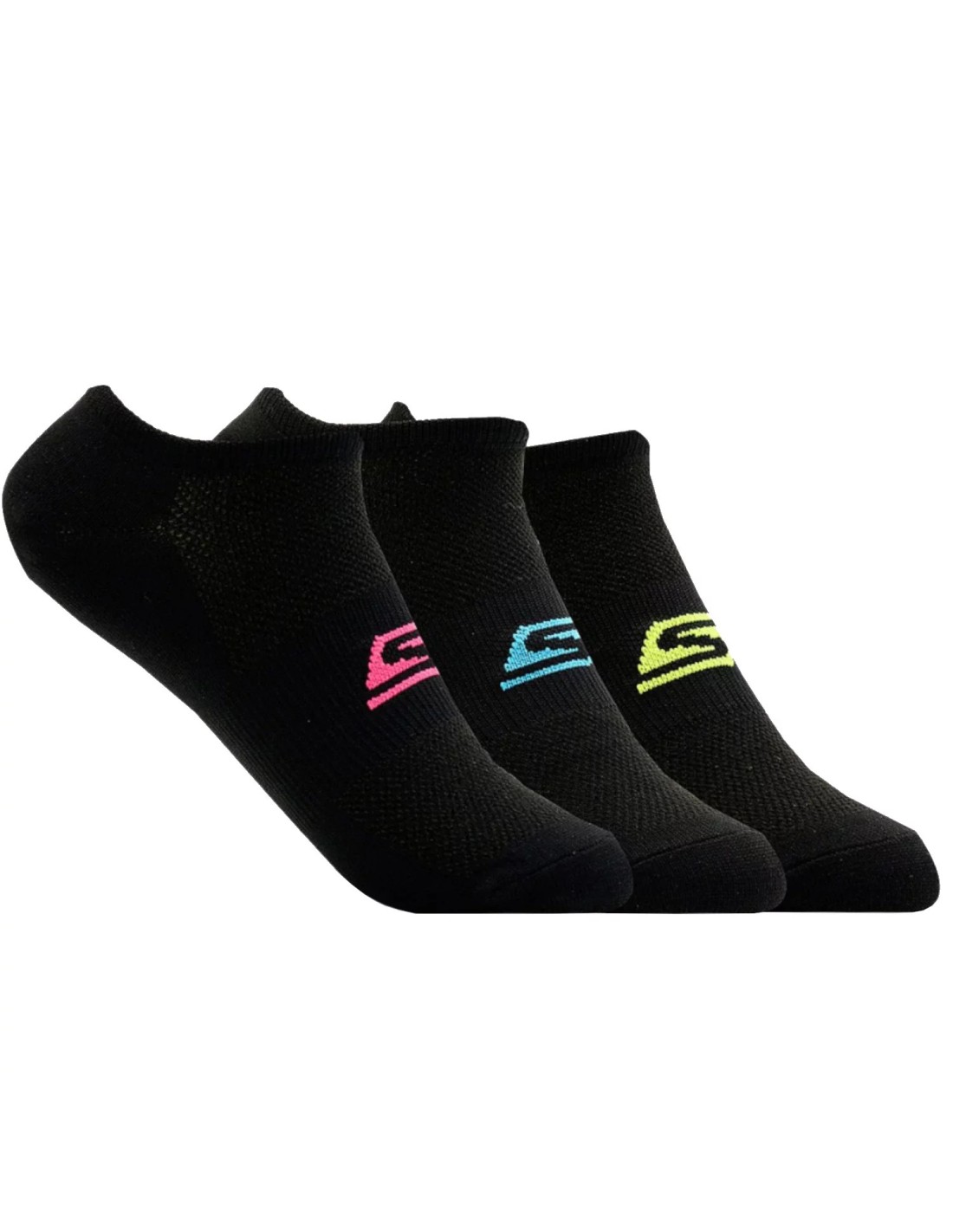 Skechers 3pk Womens Microfiber Non Terry No Show S101720BLK