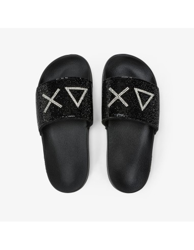 SUN68 Slippers Strass Logo X3621111