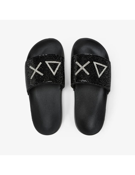 SUN68 Slippers Strass Logo X3621111