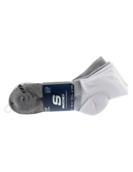 Skechers 3pk Mens Qtr Colorbloc Socks S118998GRY