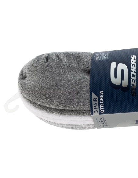 Skechers 3pk Mens Qtr Colorbloc Socks S118998GRY
