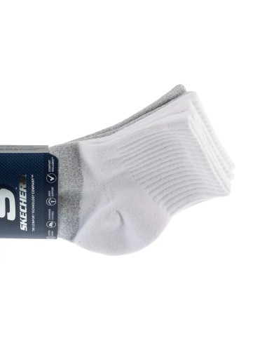 Skechers 3pk Mens Qtr Colorbloc Socks S118998GRY