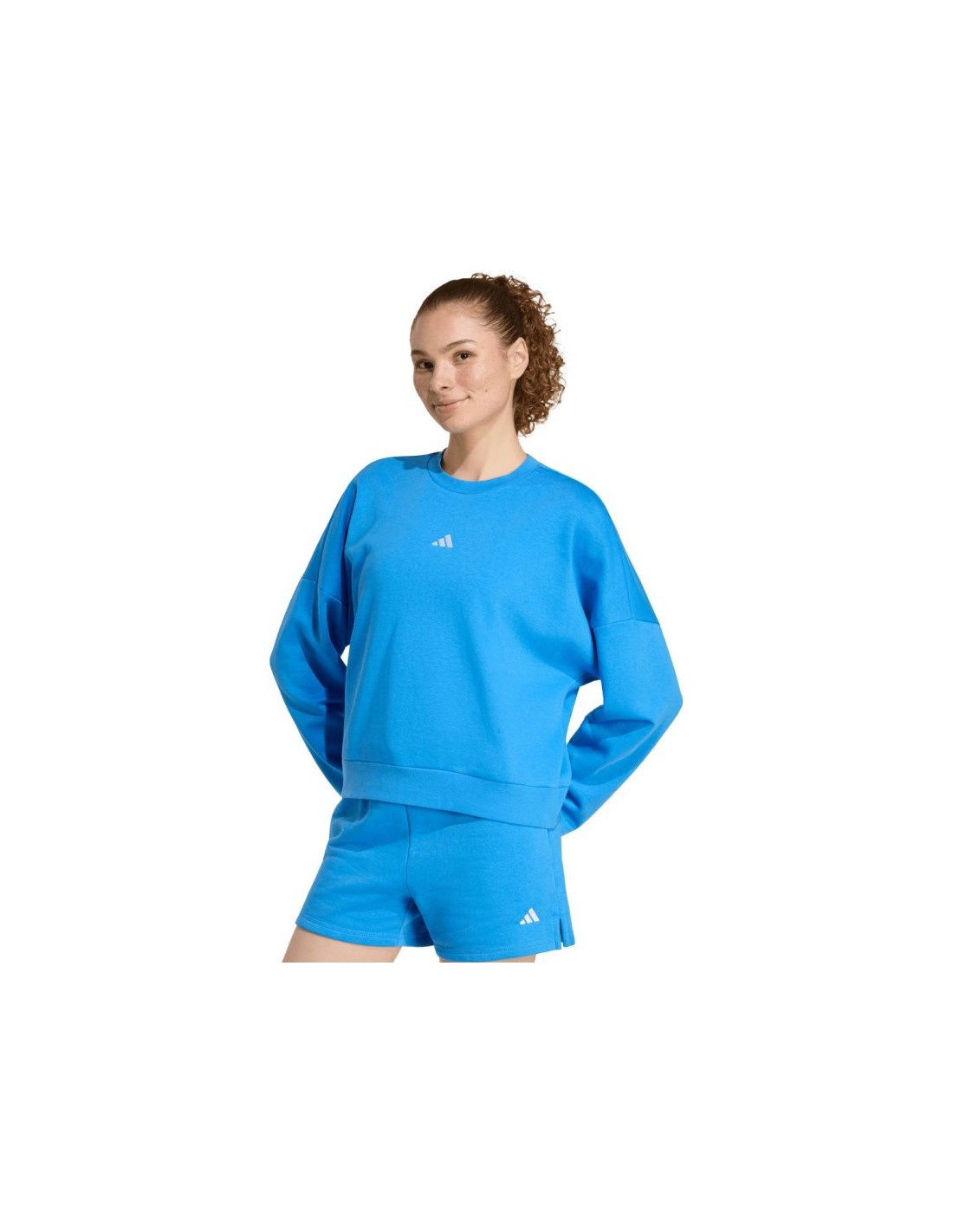 adidas Essentials Small Logo Feelcozy Women's Sweatshirt Blue KC5280