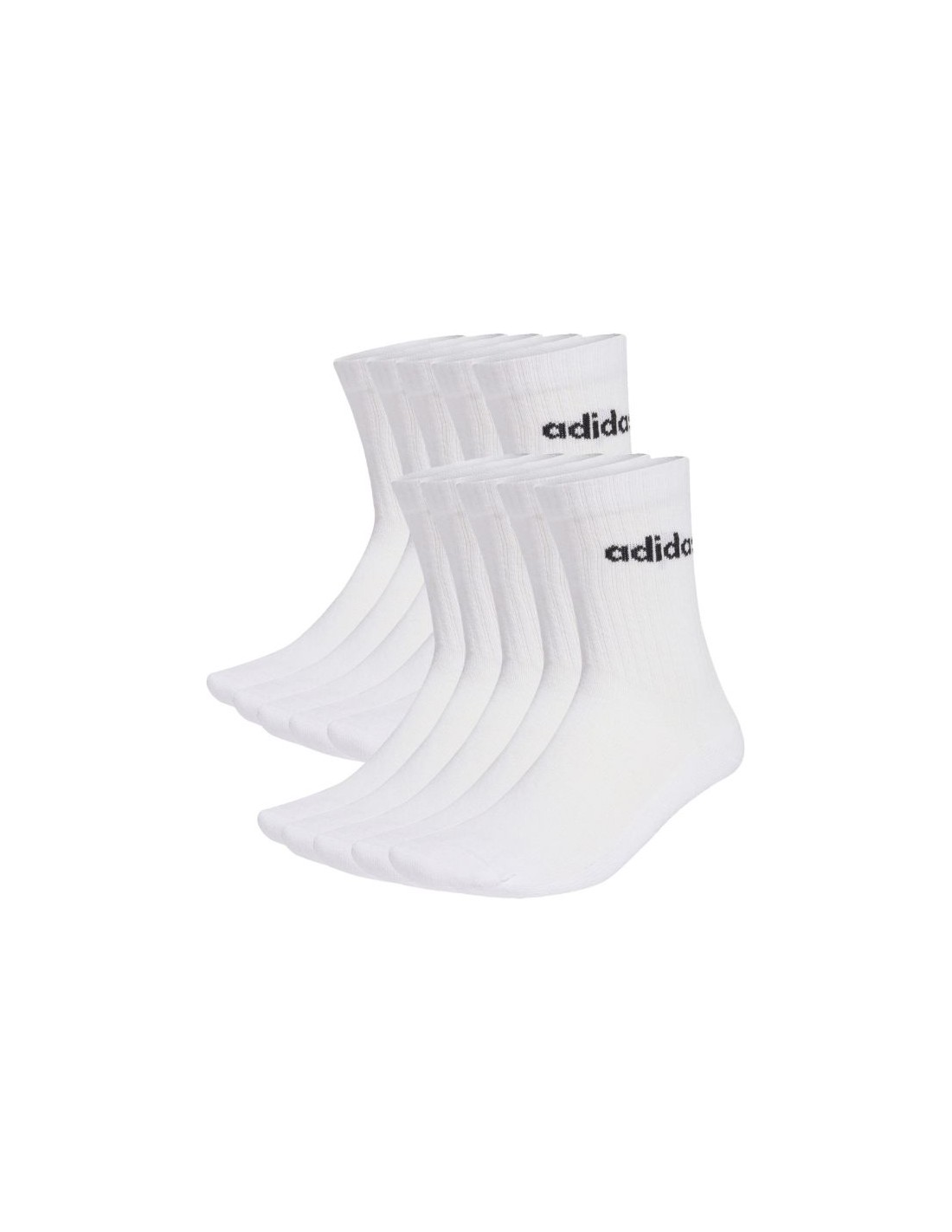 Adidas Cushioned Linear Crew Socks 10 Pairs White KF9091