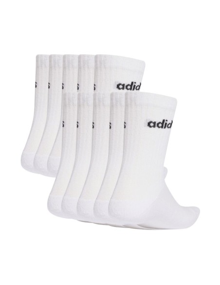 Adidas Cushioned Linear Crew Socks 10 Pairs White KF9091